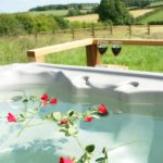 Hot tub at Village Farm Getaway, holidays glamping and luxury camping in East Midlands and Leicestershire