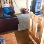 Living room at Village Farm Getaway, holidays glamping and luxury camping in East Midlands and Leicestershire